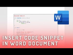 How to create/insert a code snippet in word document | Microsoft Word