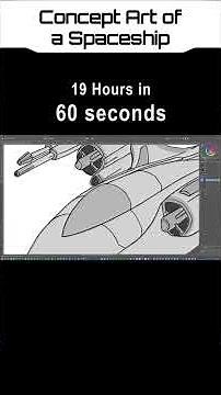 Concept Design / Art of a Sci-Fi Stealth Spaceship - Part 1: Sketching Stage 1 - Timelapse