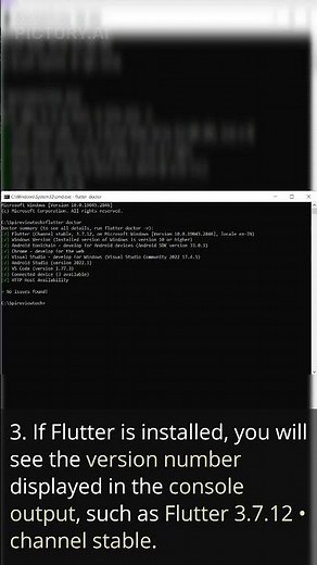 To check if Flutter is installed on your Windows machine