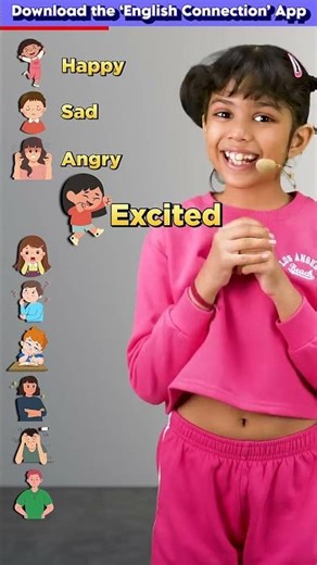 10 Kids’ Facial Expressions for Feelings 😁😢😱 | Adi English Connection #shorts