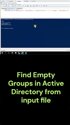 Find Empty Groups in Active Directory from input file#techvideo