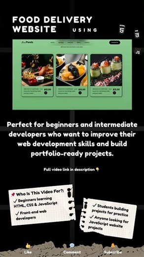 🔥Food Delivery Website Review Using HTML, CSS & JavaScript | Responsive UI Design