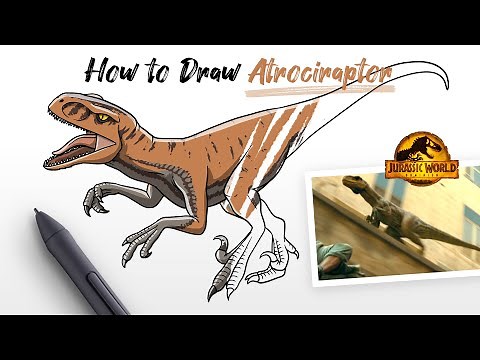 How to Draw Atrociraptor "Panthera" dinosaur from Jurassic World Dominion movie Easy Step by Step