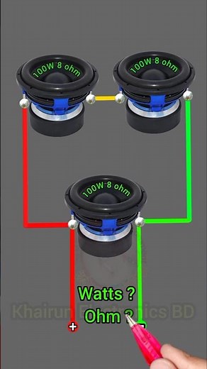 what calculations 3 speaker series and parallel connection Watts and Ohm? #khairunelectronicsbd #diy
