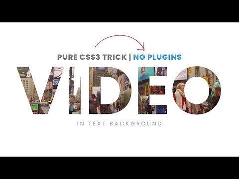 How to Place VIDEO inside Text | Html5 CSS3 Tutorial