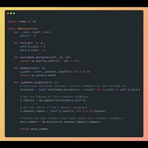 K Nearest Neighbours (KNN) is a simple yet powerful ML algorithm! #coding #python