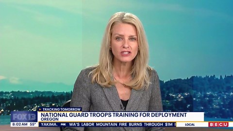 US National Guard troops training for deployment in Oregon