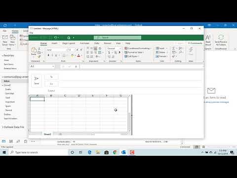 How to Insert or Embed an Object like Excel Work Sheet into an email in Outlook - Office 365