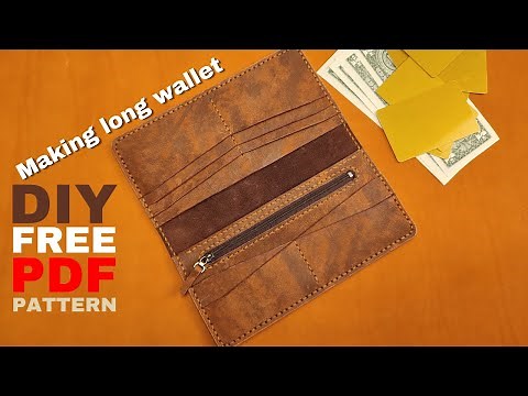 How to making a handmade leather long wallet - PDF Free Pattern