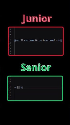 Junior vs Senior React Js 🔥 #reactjs #programming #javascript #python #coding #developer #coder