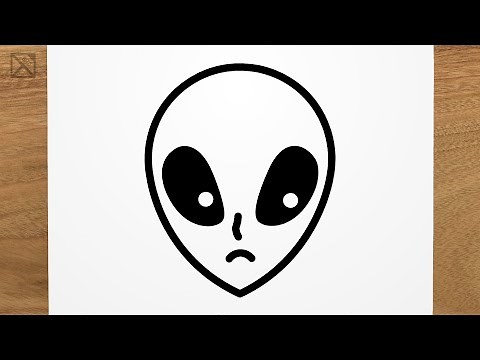 How to draw an ALIEN step by step, EASY