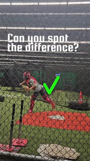Spot the Difference: Catcher Transfer Throw Challenge! #baseball #athlete #baseballszn #catcher