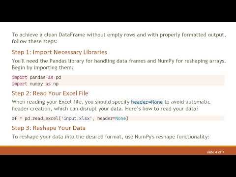 How to Read Excel Files and Skip Empty Rows in Python Using Pandas