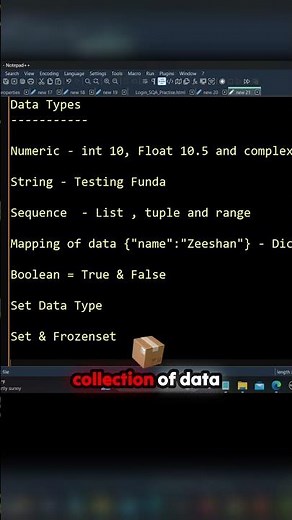 Python Data Types Explained in Simple Words | Python for Testers Shorts