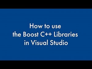 How to use the Boost C++ Libraries in Visual Studio