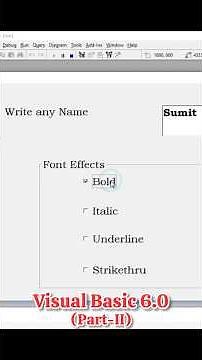 Bold, Italic, Underline & Strikethrough Program in Visual Basic 6.0 Part-II #shorts #ytshorts