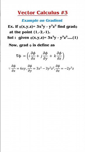 Vector Calculus-3 ||Example on Gradient of scalar || #maths #mathematics #statistics