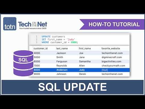 How to use the SQL UPDATE Statement