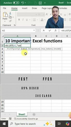 Most Important 10 Excel Functions using AI | List Function Explained