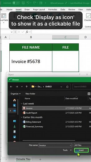 How to Insert Clickable Files in Excel (Super Easy!) 📎✨