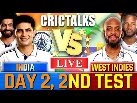 🔴 IND vs WI Live Match Today, 2nd Test Day 2 India vs West Indies, Live Cricket Match Commentary