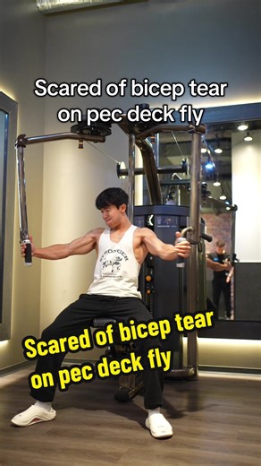 If you tend to feel it in your biceps when you do Chest Flys on Pec Deck, just make sure to bend the elbow on the eccentric as your chest stretches. You’ll notice a lot less tensions in the biceps. #fyp #fitness #gym #bodybuilding