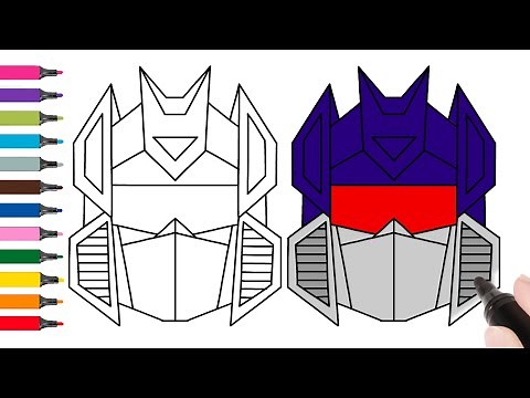 How to draw SOUNDWAVE. Step by step Decepticons Transformers drawing for kids. 怎样画录音机绘画霸天虎简笔画变形金刚