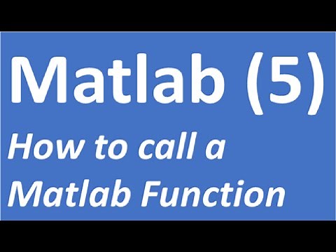 How to call a Matlab Function | Matlab Tutorial 5