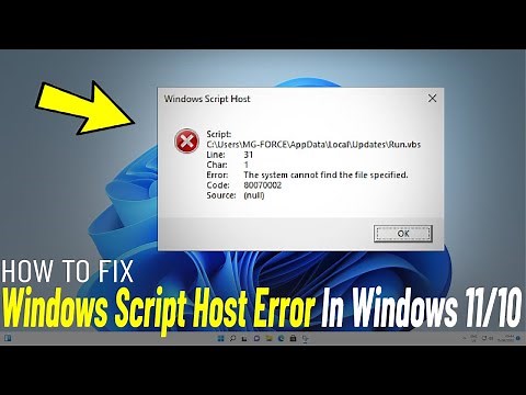 Fix Windows Script Host Error In Windows 11 | How To Solve windows script host On Windows 11/10