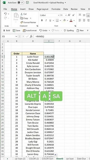 How to randomize data in Excel. #shorts #excel