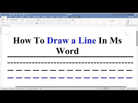How To Draw Line In Word