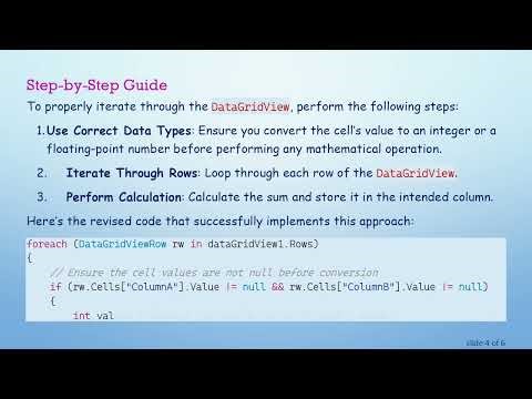 How to Iterate through DataGridView and Calculate Column Values in C#