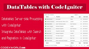 DataTables Server-side Processing with CodeIgniter - CodexWorld