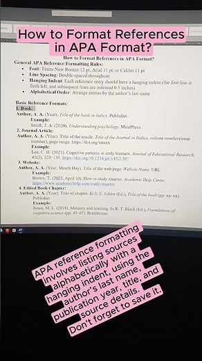 How to Format References in APA Format?