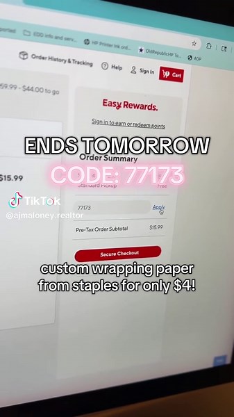 RUN!!! 🏃‍♀️💨 make your 12”x10” design on @Canva then head over to @Staples to order your next-day pickup of custom wrapping paper!! 🎁 this was so fun to make and I can’t wait to pick it up tomorrow!!🫶 #staples #customwrappingpaper #christmasgifting #holidaydeals #fypシ