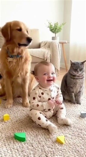 😂 BUSTED! This Guilty Dog Hilariously Blames the Baby for the Mess! 👶 #GuiltyDog #FunnyPets