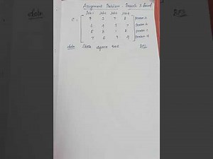 Assignment problem -Branch and bound method