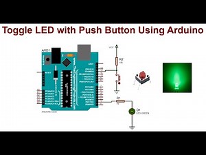 Toggle LED with Push Button Using Arduino | Proteus Simulation Tutorial + Code