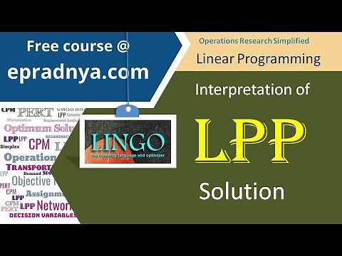 Interpretation of LPP solution by LINGO