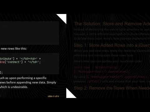How to Delete Elements Created with jQuery's .after() Method