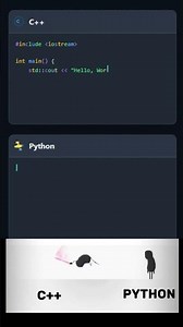 C++ vs Python: Hello World in 10 Seconds! 🔥 #coding #computerscience #programming