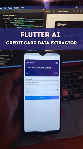 Flutter App Development on Instagram: "Flutter + Google ML-Kit: Real-time Credit Card Details Extractor A Flutter app that scans credit & debit cards in real time using the device camera and on-device OCR with Google ML Kit to extract card number and expiry date 📱✨ 🔍 𝐖𝐡𝐚𝐭 𝐢𝐭 𝐝𝐨𝐞𝐬 * Instantly detects 13–16 digit card numbers * Automatically extracts expiry dates * Works fully offline – no data sent to servers * Provides haptic feedback on successful detection 🔐 𝐏𝐫𝐢𝐯𝐚𝐜𝐲-𝐟𝐢𝐫�