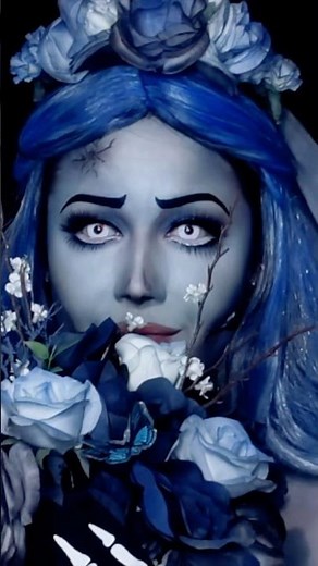 “Emily” from Corpse Bride step-by-step tutorial live on my channel! 🦋 #corpsebridemakeuptutorial