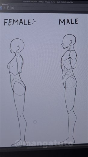 Manga Tuto on Instagram: "How to draw Side view Body Tutorial ✏ #howtodraw #art #drawing #illustration #anatomy #drawing #artwork #shorts #sketch #tutorial #manga #sketch #anatomy #clipstudiopaint #procreate #ibispaint"