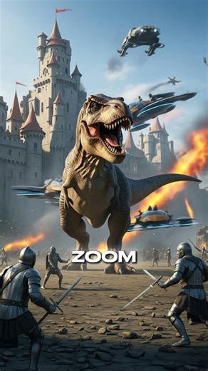 Dinosaur Chaos in Medieval Times! 🦖🏰 | AI Animated Mashup #fantasy