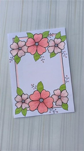 Beautiful Flower Border Design/6 easy border design/Border design/Project/Priyanka Gunwal #shorts