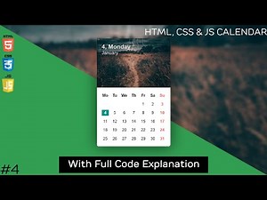 Build a Beautiful Automatic Calendar | HTML, CSS & JavaScript Tutorial