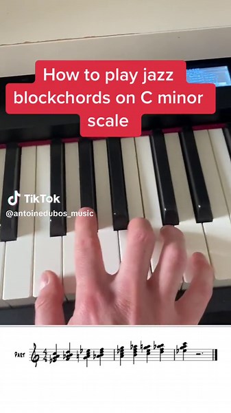 Piano Jazz Block Chords in C Minor Scale Tutorial