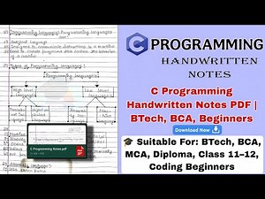 C programming Handwritten Notes Pdf Download Now | c language notes 📝 | btech, gate exam 2025/2026