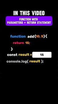 Day: 18 | Function with Parameters and Return Statement in JavaScript